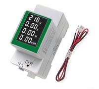 Floweringbeter PZEM008AC Compteur d'électricité numérique sur rail DIN avec écran LCD mesurant la tension AC, le courant et la puissance pour une utilisation dans les armoires de distribution (blanc)