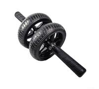 Floweringbeter Roue abdominale avec deux roues de 16,5 cm et roulements anti-rebond pour une activation complète du noyau et une résistance équilibrée (noir + noir)