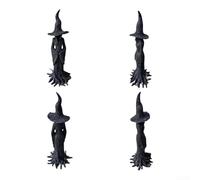 Floweringbeter Statue de sorcière mystique noire pour forêt peinte à la main - Décoration gothique d'Halloween - Figurine en résine - Tons terreux - Aspect écorce vieilli - Taille S