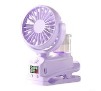 Floweringbeter Ventilateur de bureau avec brume de refroidissement rechargeable via USB, rotation à 360 degrés pour bureau, dortoir, siège arrière de voiture ou salle de sport (3)