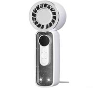 Floweringbeter Ventilateur portable portable avec 199 vitesses réglables, système de refroidissement rechargeable par USB, semi-conducteur et lumière LED pour un confort extérieur (pack de glace blanc