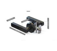 Floweringbeter Verrou d'empreintes digitales pour portes intérieures en bois avec sécurité à trois points, reconnaissance des semi-conducteurs, compartiment magnétique pour batterie et port de charge