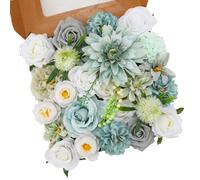 Floweroyal Mélange de Fleurs Vertes artificielles en Soie avec tiges pour Bouquets de Mariage, fête prénatale, Arrangement Floral, centres de Table, décorations d'intérieur.