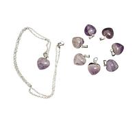 FLOWERS AND FLOW Collier avec un pendentif coeur en pierres naturelles (améthyste)