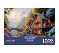 Flowers and Tree 1000 Pièces Puzzle en Papier Écologique Puzzle Country Charm Scene Extrêmement Difficile Défi Unique Puzzles Cadeaux pour La Famille Et Les Amis 52x38cm/1000pcs