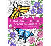 Flowers & Butterflies: Colour by Number Coloring Books for Kids and Adults
