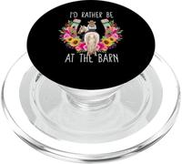 Flowers Funny Horse Lover, I'd Rather Be at The Barn PopSockets PopGrip pour MagSafe