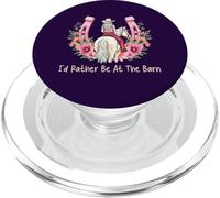 Flowers Funny Horse Lover, I'd Rather Be at The Barn PopSockets PopGrip pour MagSafe