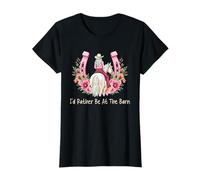 Flowers Funny Horse Lover, I'd Rather Be at The Barn T-Shirt