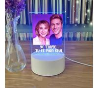 flowers Hua Cadeau Personnalisé Lampe avec Photo Cadeau d'anniversaire pour femme La Saint Valentin Noël (Style 4)