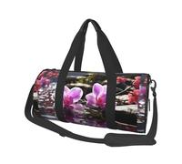 Flowers in Spa - Sac de voyage rond de grande capacité avec plusieurs poches, léger et pliable pour salle de sport, week-end, voyages