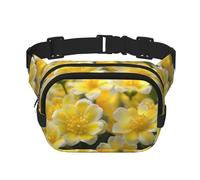 Flowers in the Park Square Sac banane double couche avec bandoulière réglable Idéal pour les sports de plein air, noir, One Size