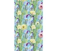 Flowers, rideau imprimé cactus verts et bleus 140x245 cm, 1 part Multicolore G