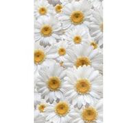 Flowers, rideau imprimé fleurs marguerite blanche et jaune 140x245 cm, 1 part Jaune G