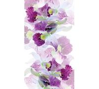 Flowers, rideau imprimé zoom sur fleurs blanche et violettes mouchetées 140x245 cm, 1 part Multicolore G