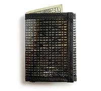 Flowfold Portefeuille à Trois Volets pour Homme en Toile de Voile avec Poche Avant (Perle Noire)