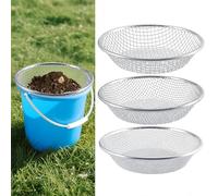 flowriple Lot de 3 tamis - Tamis à compost en acier inoxydable pour terre, compost, semences - Très résistant et galvanisé à chaud, compatible avec 3 récipients de 19 litres - Passage rapide des