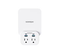 Flowtron Piège à insectes d'intérieur de luxe avec concentrateur d'alimentation à double prise | Attrape-mouches LED à double longueur d'onde, 2 prises d'alimentation + 2 ports USB-A/2 USB-C, planche