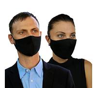 FLOWZOOM masques réutilisables, Masque avec filtre de poche, Masque nasal et buccal ajustable et confortable pour Homme Moyen Noir classique