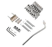 Floyd Rose Chevalet trémolo à double verrouillage pour guitare électrique, système de trémolo 6 cordes compatible avec Ibanez, pont de guitare en alliage de zinc, avec écrou de verrouillage (argent)