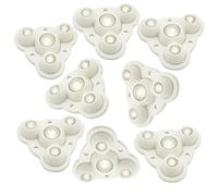Floyutin Lot de 8 mini roulettes auto-adhésives pivotantes pour petit appareil Base coulissante 1 + 3 billes en acier Blanc
