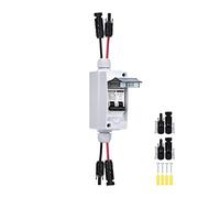 Flpeekash Mini disjoncteur 30 A 12 V-400 V CC avec boîtier de distribution IP65 pour panneaux solaires Plug and Play