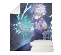 FLR-916 couverture polaire imprimée dessin animé Hunter X Hunter Killua Zoldyck literie couette maison-canapé Taille:100x130cm