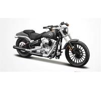 flrian pour Harley-Davidson 2016 Breakout 1:18 Série De Véhicules Moulés sous Pression Modèle De Moto Collection De Loisirs Réplique De Moto Cadeau Ornement Décoratif Modèles de Motos(Black and Gray)