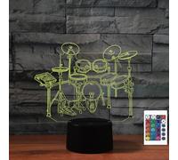 FLRXHK Kit batterie illusion 3D - Lampe de table tactile avec télécommande - 16 couleurs - USB - Veilleuse LED optique pour décoration de chambre d'enfant