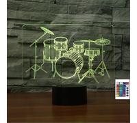 FLRXHK Kit batterie illusion 3D veilleuse tactile lampe de bureau avec télécommande 16 couleurs optique USB LED veilleuse pour enfants cadeau décoration de chambre