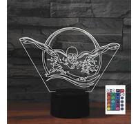 FLRXHK Nageur illusion 3D veilleuse tactile lampe de bureau avec télécommande 16 couleurs optique USB LED veilleuse pour enfants cadeau décoration de chambre