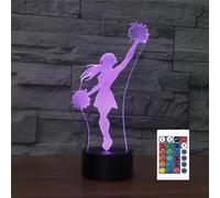 FLRXHK Veilleuse à illusion 3D pour filles - Lampe de bureau tactile avec télécommande - 16 couleurs - USB optique - Veilleuse LED pour décoration de chambre d'enfant