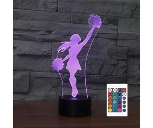 FLRXHK Veilleuse à illusion 3D pour filles - Lampe de bureau tactile avec télécommande - 16 couleurs - USB optique - Veilleuse LED pour décoration de chambre d'enfant