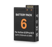 FLSTOR Batterie de rechange rechargeable Li-ion 3,87 V 2100 mAh compatible avec caméra d'action DJI Osmo Action 6 / Action 5 Pro / Action 4 / Action 3 et Osmo 360
