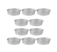 Fltaheroo Lot de 10 moules à œufs ovales en alliage d'aluminium et métal KKSe, moule à gâteau, moule à pain, moule à tartes, pudding, gelée, étain