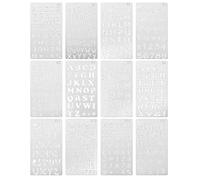 Fltaheroo Lot de 12 pochoirs de l'alphabet réutilisables en plastique pour peinture et dessin DIY