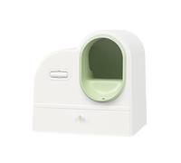 FLTTGML-EU Bac à litière fermé for chat avec tiroir, bac à litière grand espace résistant aux éclaboussures Bac à litière for chat(White)