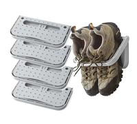 FLUABDZB Lot de 4 étagères à chaussures pliables murales à suspendre sans perçage pour porte d'entrée, salle de bain, articles ménagers pratiques (gris)