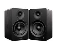 Fluance Ai61 Enceintes Bibliothèque Actives 2 Voies Stéréo 120W avec Haut-Parleurs 6,5", Bluetooth 5, RCA, Optique, USB, Sub Out - pour Platine Vinyle, TV et PC - Frêne Noir