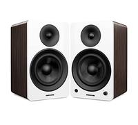 Fluance Ai61 Haut-Parleurs Stéréo 2.0 - 120 W avec Haut-Parleurs 6,5", Bluetooth 5, Optique, USB, Sub-Out - pour Platine, TV, PC - Bambou Chanceux - Noyer Blanc