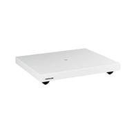 Fluance Base D’Isolation IB40 pour Platine - Plateforme en Bois Anti-Vibrations avec Pieds Réglables en Hauteur Et Niveau À Bulle - Clarté Sonore Améliorée - Compatibilité Universelle - Blanc Piano