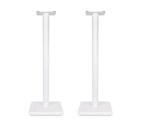 Fluance Paire De Supports D’Enceintes avec Construction Robuste, Pointes De Dérivation, Pieds en Caoutchouc, Gestion des Câbles Et Base Carrée - Blanc Mat