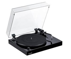 Fluance RT82 Platine Vinyle Haute Fidélité Référence, Cellule Ortofon OM10, Moteur À Régulation De Vitesse, Socle MDF Haute Densité, Pieds Isolants Contre Les Vibrations - Noir Piano