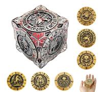 FLUEFOWL DND Ensemble de dés Spinner 7 en 1 en métal avec gaufrage 3D, donjons et dragons, jeu de rôle polyédrique, accessoires de jeu de rôle fantasy D&D (taches de sang)