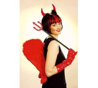 Flügel aus echten Federn, rot, 40 cm