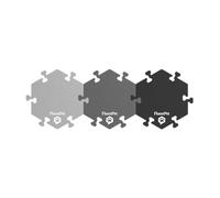 FluentPet HexTiles Lot de 3 Tapis d'apprentissage pour Chien et Chat Gris Chaque Tapis Peut contenir jusqu'à 6 Boutons chacun | Doux, Durable et antidérapant | Cadeau pour Les Amoureux des Animaux |