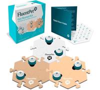 FluentPet Kit de vocabine Basique - Lot de 12 Boutons parlants avec Piles incluses pour Chiens et Chats et 6 hexagonaux - Boutons de Dressage Personnalisables pour Chat et Chien pour la Communication