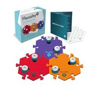 FluentPet Kit Speak Up Get Started avec un son plus clair orienté vers le haut | 6 boutons enregistrables avec piles pré-installées et 3 tapis de boutons hexagonaux | Boutons de communication pour