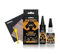 Flüssige Schweißnaht extra stark - KRAFTPROTZ - Schwarz - 50g Sekundenkleber + 60g Powergranulat + Zubehör - Universell verwendbar zum Kleben von Plastik, Kunststoff, Glas, Holz, Stein, Metall uvm.
