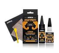 Flüssige Schweißnaht extra stark - KRAFTPROTZ - Weiß - 50g Sekundenkleber + 60g Powergranulat + Zubehör - Universell verwendbar zum Kleben von Plastik, Kunststoff, Glas, Holz, Stein, Metall uvm.